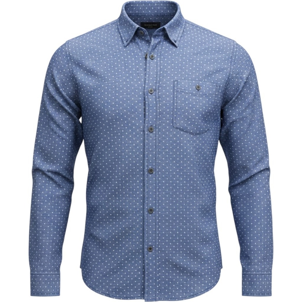 PD&C Mens Blue White Polka Dot Long Sleeve Button Down Shirt Size M FW9W6DMB